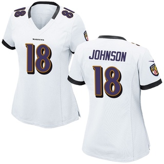 Game Diontae Johnson Women's Baltimore Ravens Jersey - White