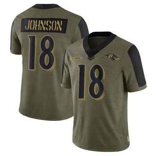 Limited Diontae Johnson Men's Baltimore Ravens 2021 Salute To Service Jersey - Olive