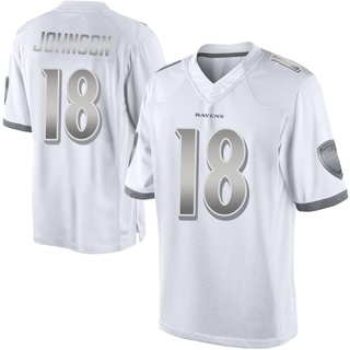 Limited Diontae Johnson Men's Baltimore Ravens Platinum Jersey - White
