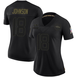 Limited Diontae Johnson Women's Baltimore Ravens 2020 Salute To Service Jersey - Black