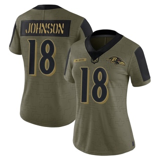 Limited Diontae Johnson Women's Baltimore Ravens 2021 Salute To Service Jersey - Olive