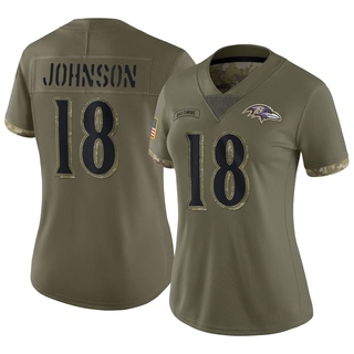 Limited Diontae Johnson Women's Baltimore Ravens 2022 Salute To Service Jersey - Olive