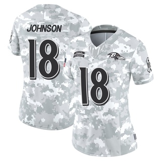 Limited Diontae Johnson Women's Baltimore Ravens 2024 Salute to Service Jersey - Arctic Camo