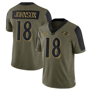 Limited Diontae Johnson Youth Baltimore Ravens 2021 Salute To Service Jersey - Olive